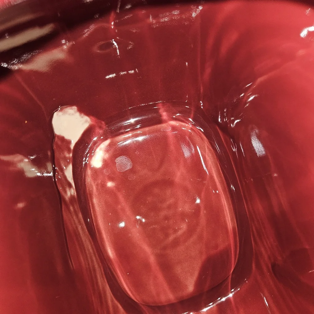 Fiesta Disc Pitcher Maroon Red Glaze Splotchy  Drink Fiestawear Fiestaware